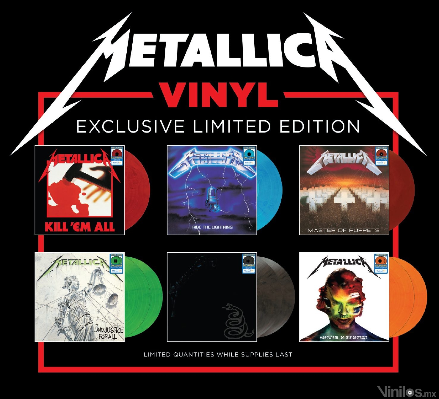 Metallica – Colección de 6 Albumes en Vinilos a Color – Vinilos México